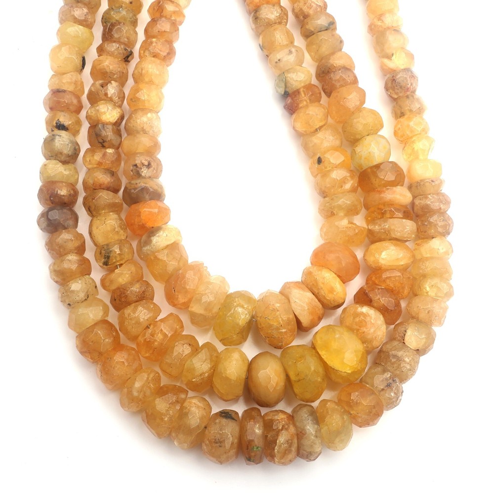 Natural Heliodor Beads 16 Inch Strand 4-8 MM Beads Faceted Rondelle Shape Beads