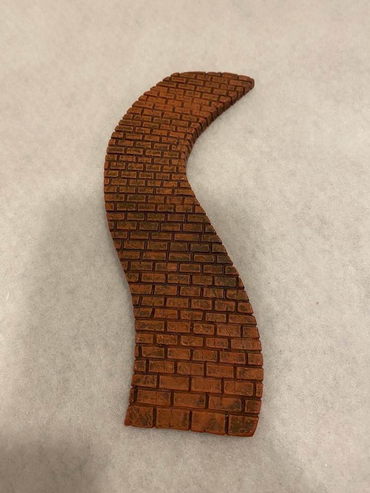 Curved Brick Path, Red Walkway, Rustic Pathway, Fairy Garden Christmas Village