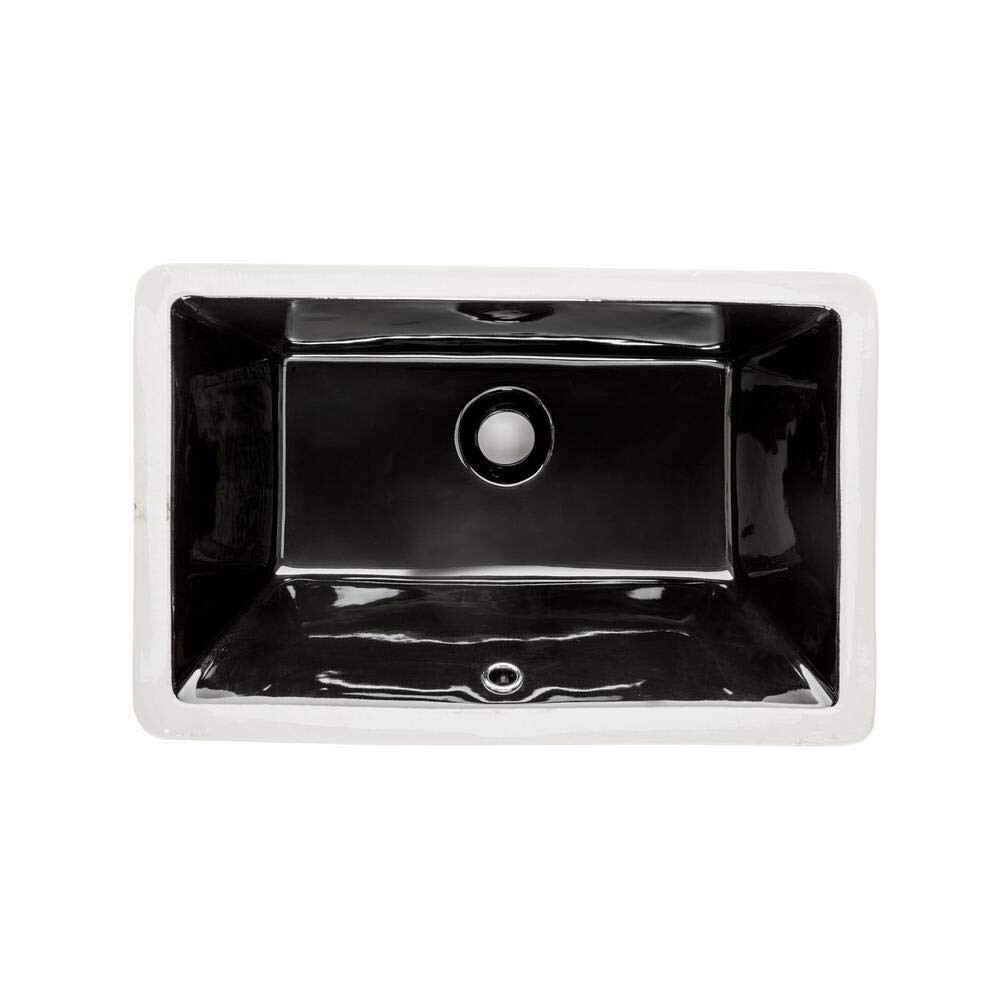 Wells Ebony 20x15 Rectangular Ceramic Undermount Single Bowl Sink