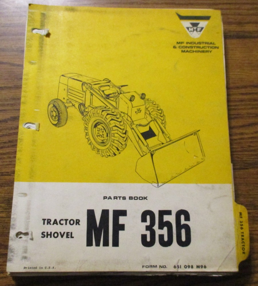 Massey Ferguson MF 356 Tractor Shovel Loader Parts Book Manual Catalog 1970 Orig