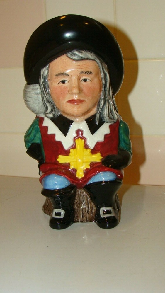 RARE Staffordshire England Hand Painted Porcelain D'artagnan Toby Mug