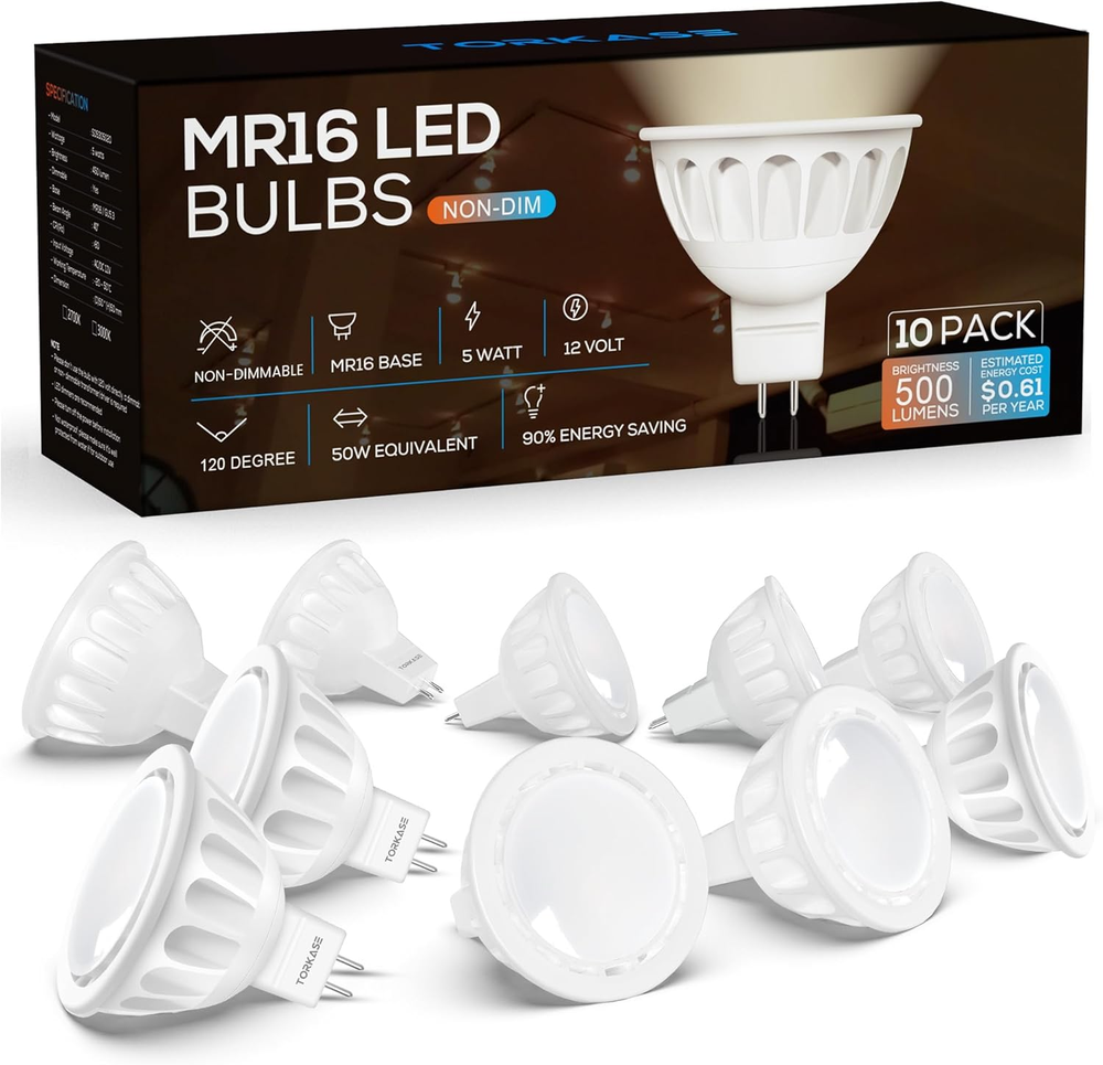 MR16 LED Bulbs,2700K Warm White,5W,50W Halogen Replacement Landscape Light Bulbs