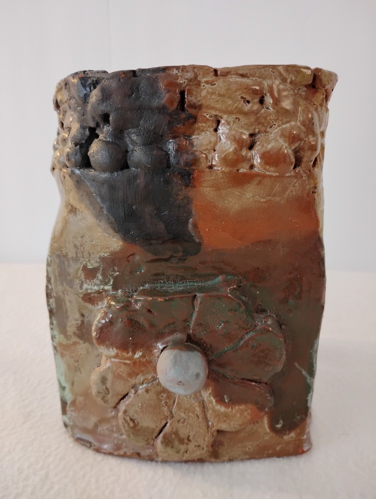 Unique Hand Made Studio Art Pottery Clay Ceramic Vase 6.5