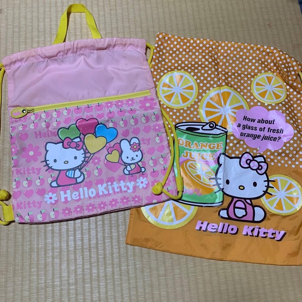 Heisei Retro Hello Kitty Knapsack Set Of 2 Sanrio