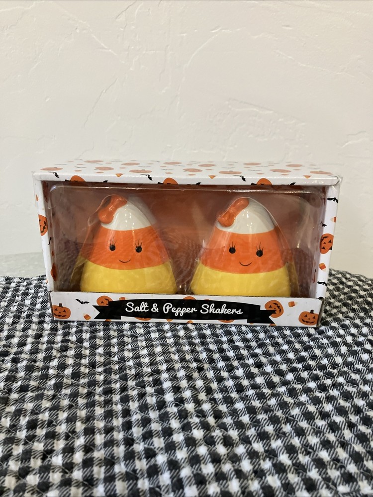 Candy Corn Salt and Pepper Shakers Halloween Fall Kitchen Decor 🎃