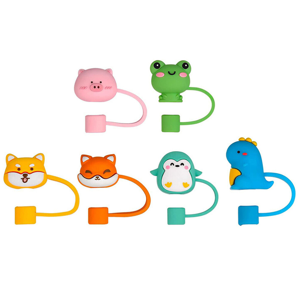 6PCS Silicone Straw Covers Tips Plugs for Drinking Pipes US