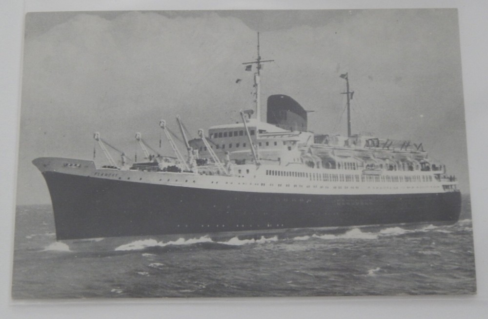SS Flandre ocean liner  Compagnie Générale Transatlantique Line postcard