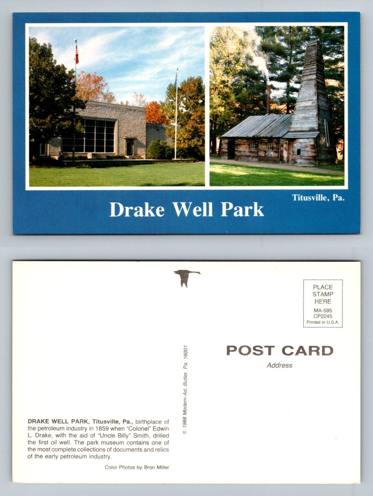 Titusville, PA-Pennsylvania, Drake Well Park Petroleum Museum Vintage Postcard