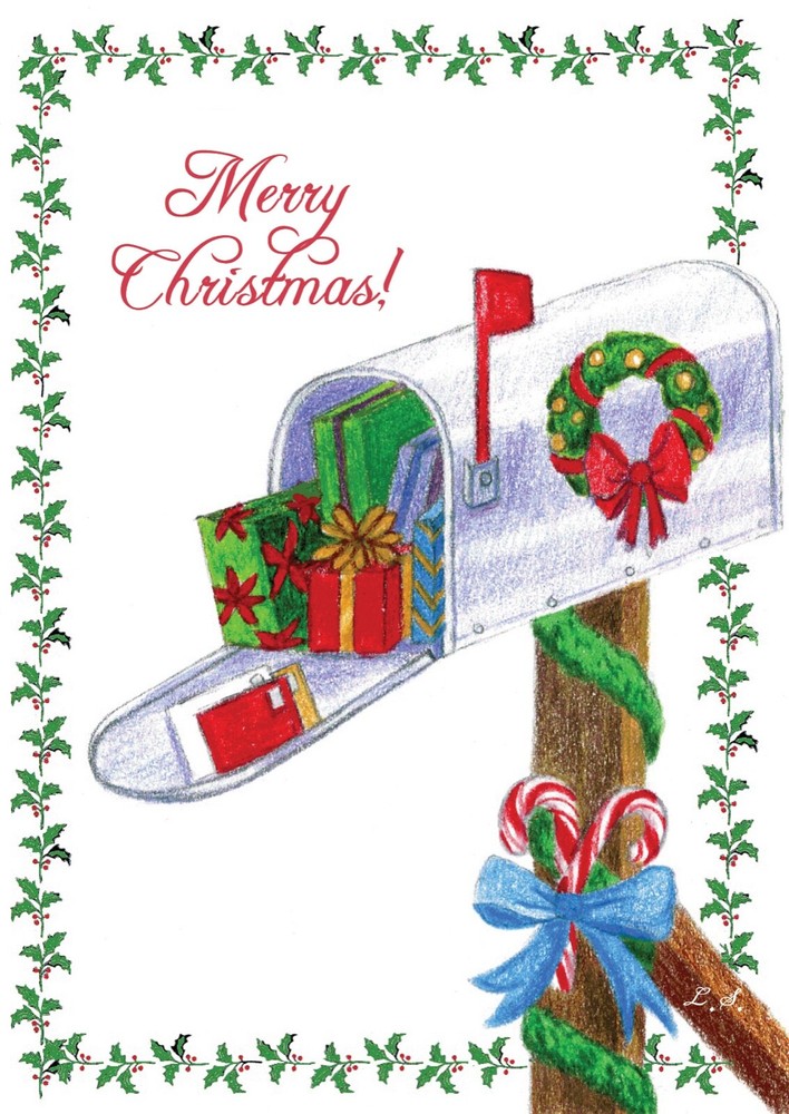 Mail Carrier Christmas Thank You Cards Pack of 25 - Mailbox
