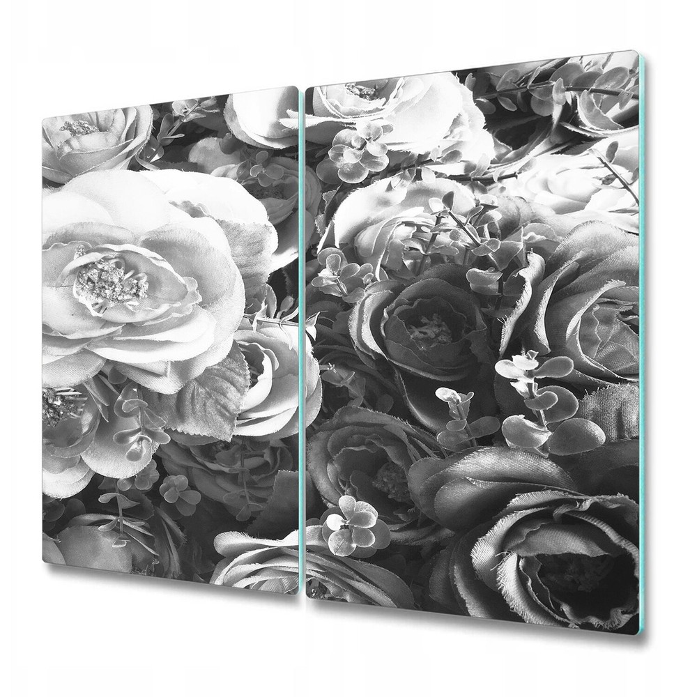 Glass Worktop Kitchen Chopping Cutting Board Retro Roses design 2x30x52