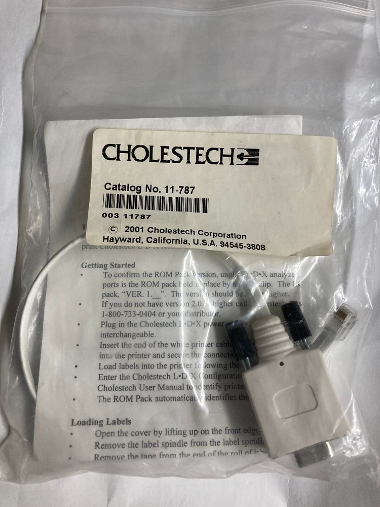Alere Cholestech Axiom Printer Cable-# 11-787-Use With LDX System-Cholestech