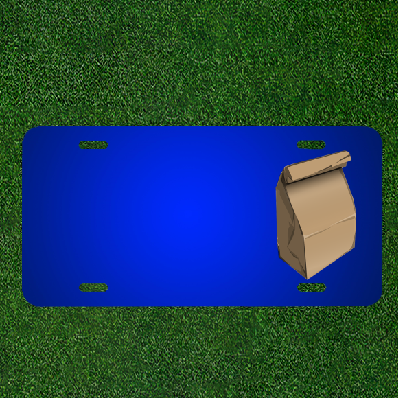 Personalized Custom License Plate With Name on Eco Brown Paper Food Bag