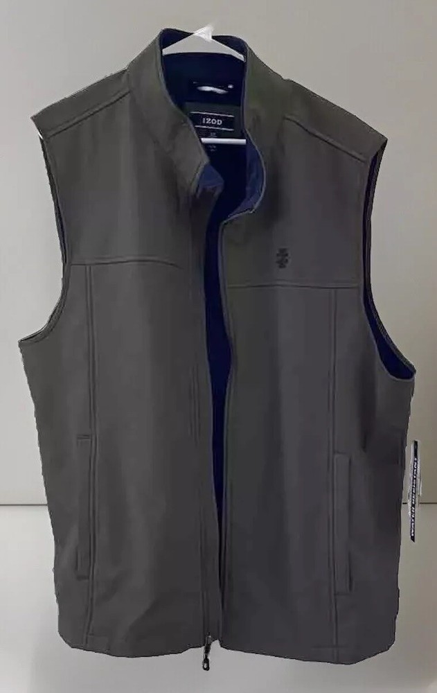 IZOD Men’s Softshell Vest Size XL Olive Color Water Resistant NWT