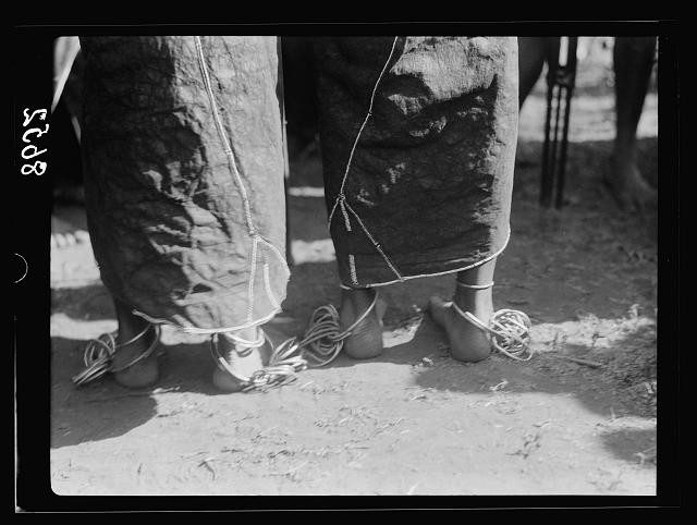 Tanganyika,En route to Longido,Woman's leg bangles,Tanzania,1936,Matson Photo