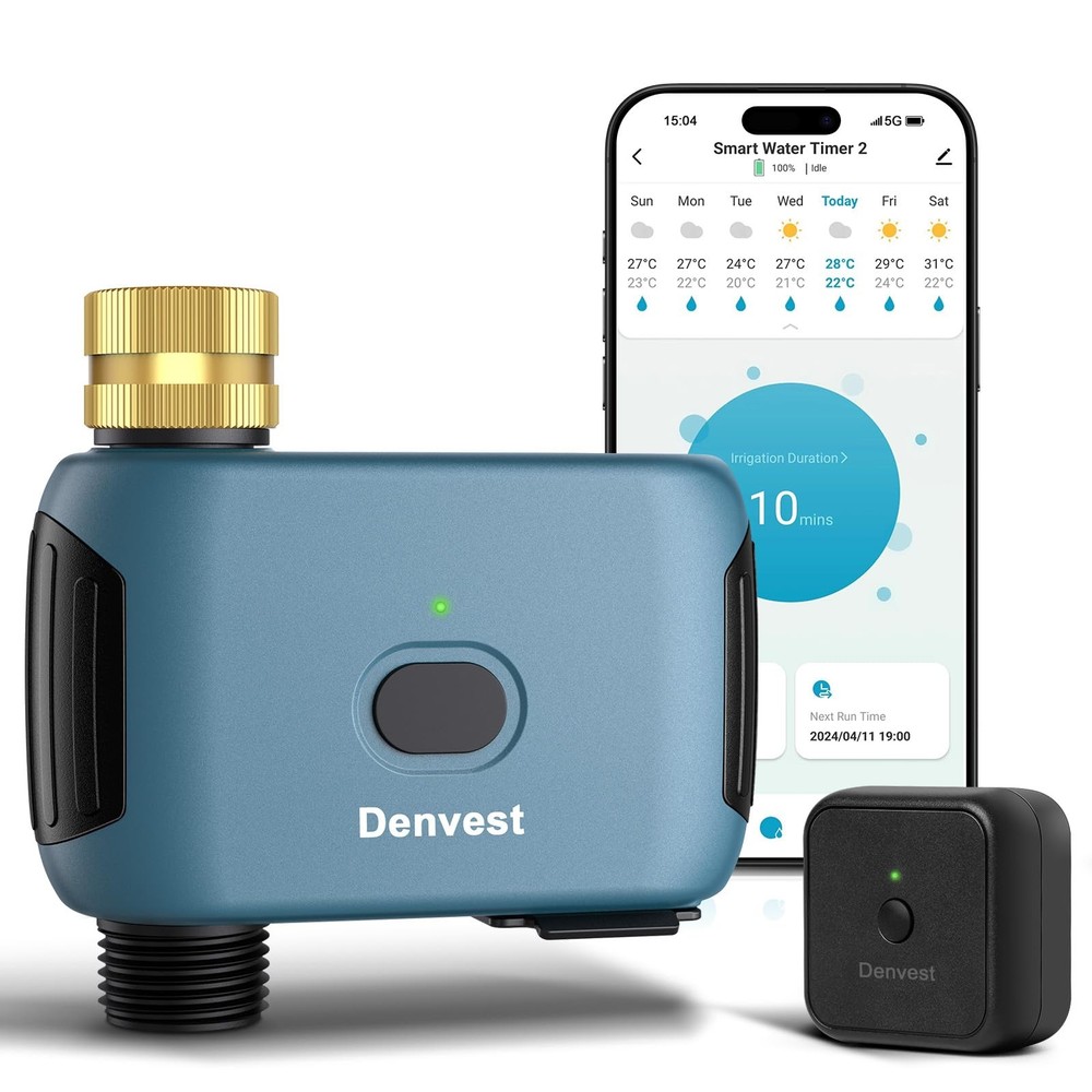WiFi Water Timer with Brass Inlet, 1 Zone Smart Sprinkler Timer for Garden Ho...