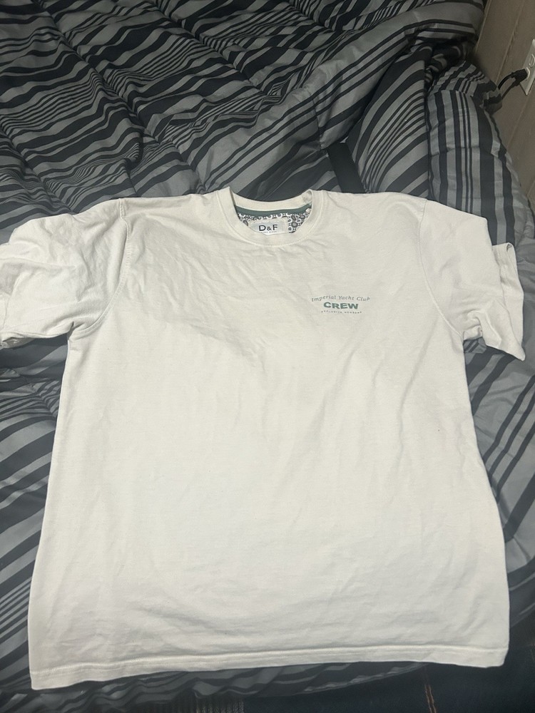 D&F Imperial Yacht Club Men's Crew Neck White Cotton Jersey Graphic T-Shirt
