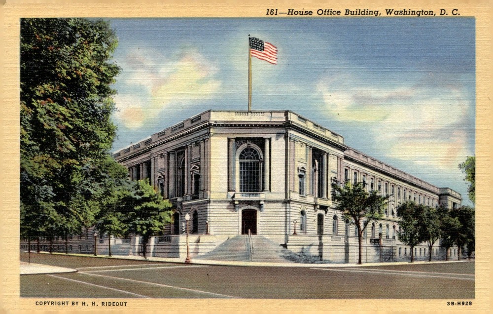 1943 House Office Building Washington DC Linen Art-Colortone Postcard