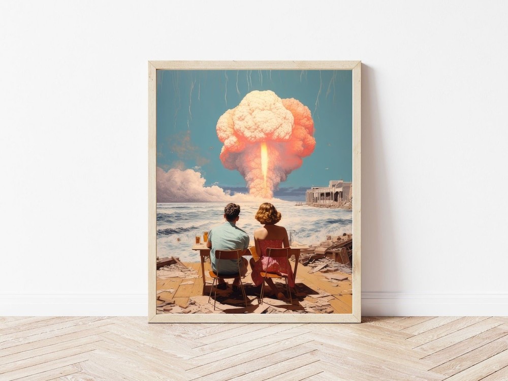 Surreal Retro Trippy Wall Art Print, Vintage Aesthetic Indie Poster, Modern Room