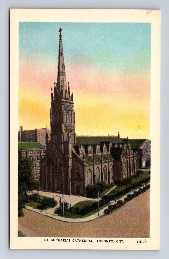 Toronto Ontario-Canada, St Michael's Cathedral, Religion, Vintage Postcard