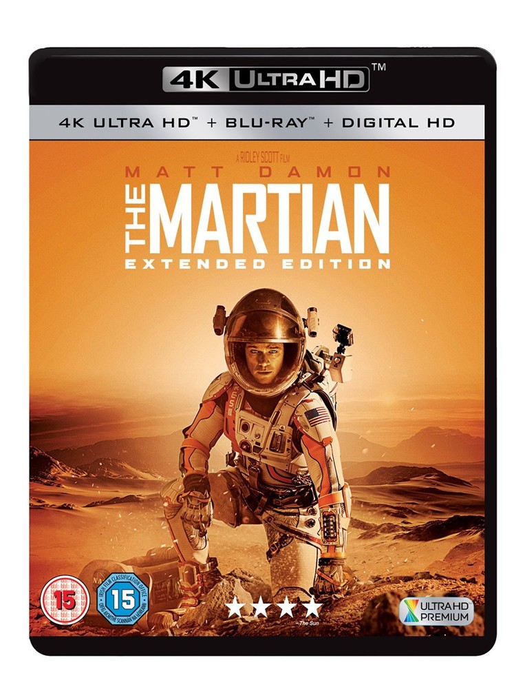 The Martian Extended Edition 4K Ultra HD Blu-Ray Starring Matt Damon
