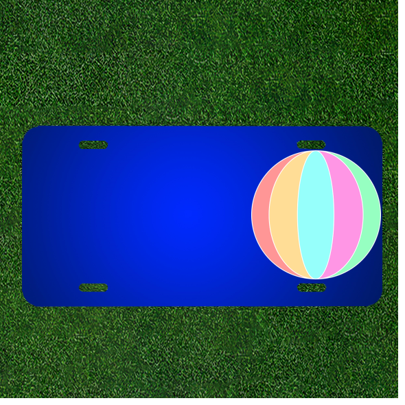 Custom Personalized License Plate With Add Names To Beach Ball Ball Beach