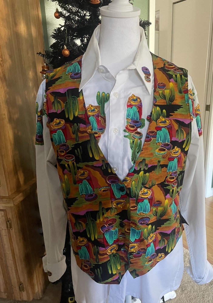 Halloween Costume Mexico Themed Women's Size Large Shirt & Vest