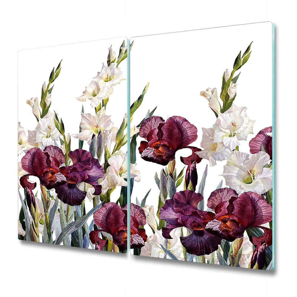 Glass Chopping Cutting Board Floral Vintage Meadow Floral Nature Flowers Art