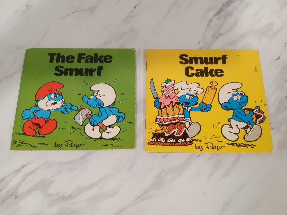 Smurfs 2 Book Lot - The Fake Smurf - Smurf Cake - By Peyo