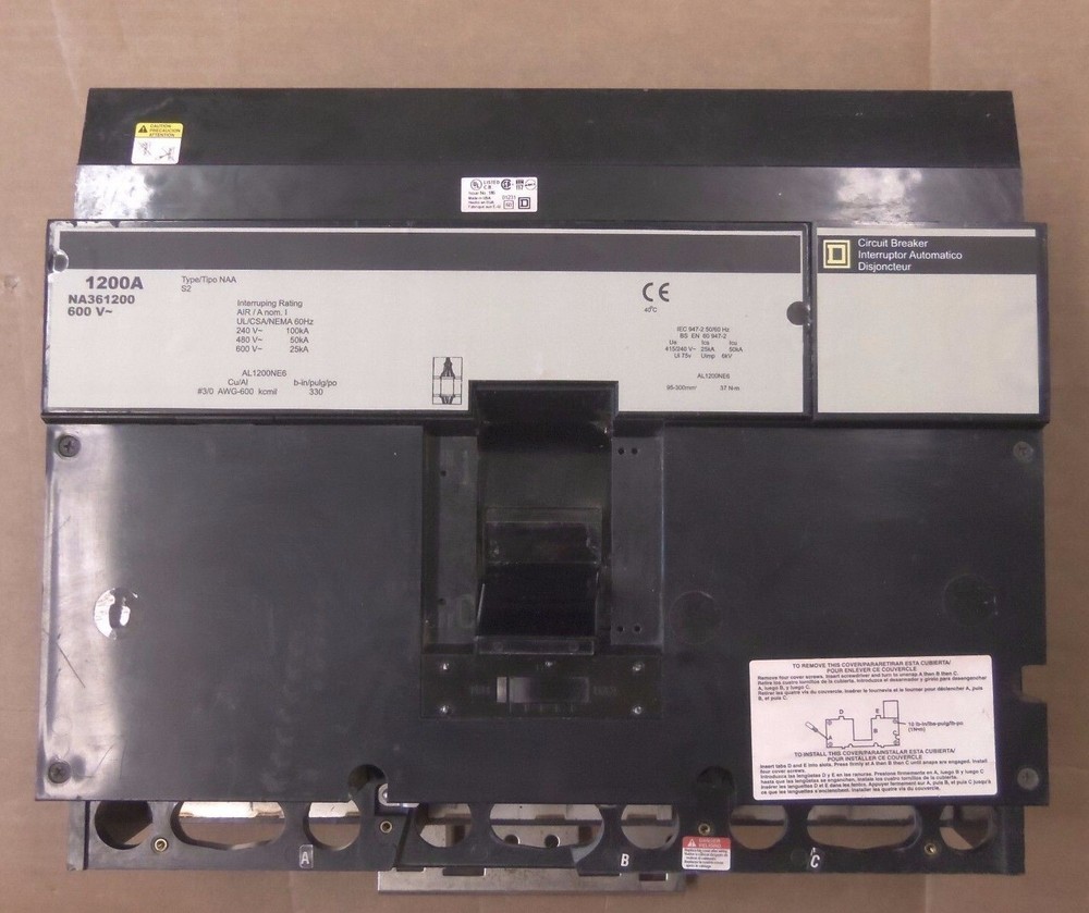 NEW Square D NA NA361200 3 Pole 1200 Amp 600V I Line Circuit Breaker NTO