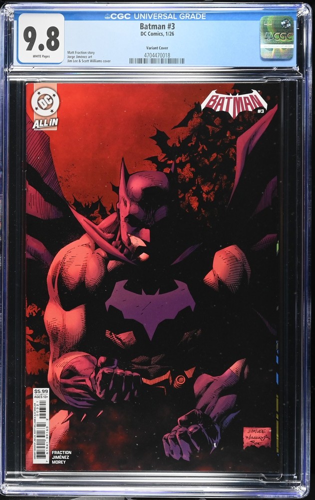 Batman 3 CGC 9.8 Jim Lee Variant Cover