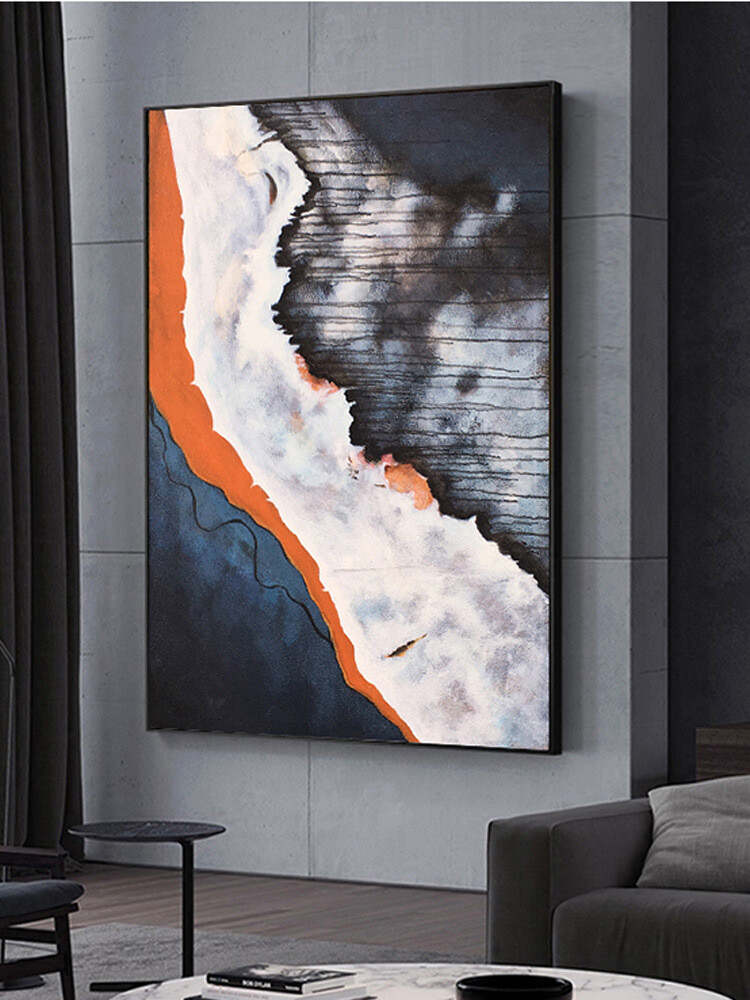 100% Pure hand-painted abstract oil painting living room minimalist texture