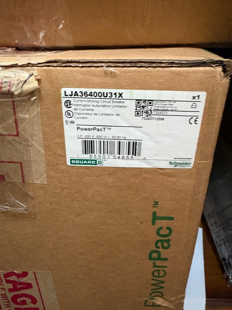 Square D LJA36400U31X 3 Pole 400 Amp 600V Circuit Breaker -New