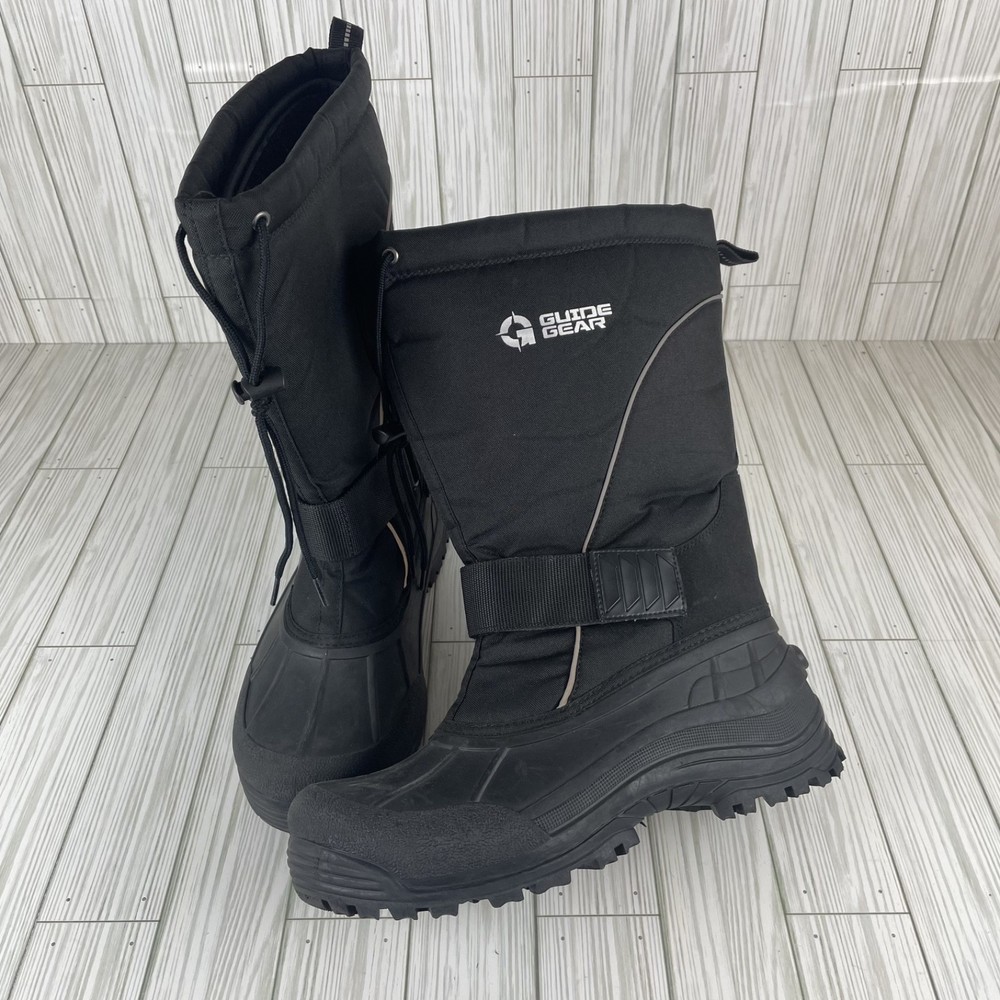 GUIDE GEAR Men's US 10 Black Waterproof Snowmobile Winter Boots