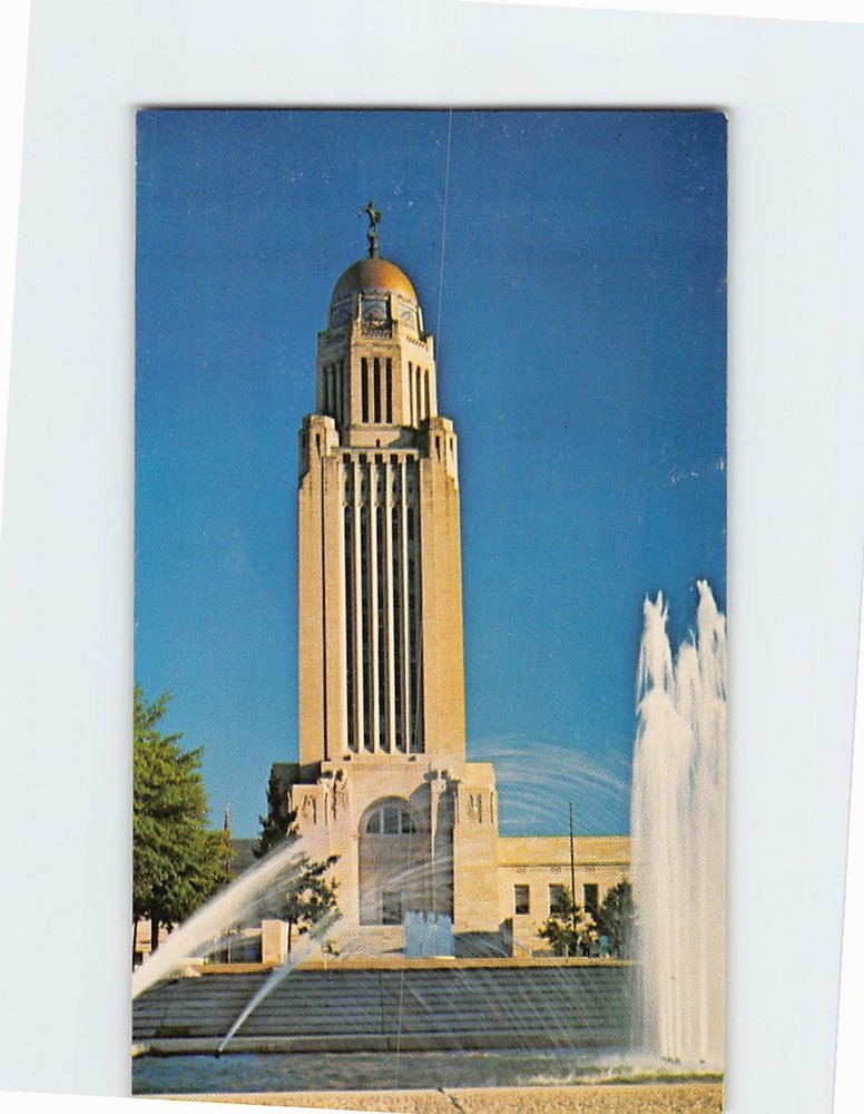 Postcard Nebraska State Capitol building Lincoln Nebraska