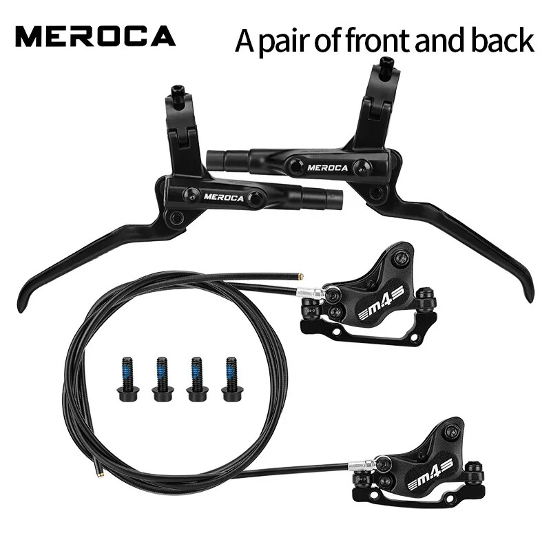 4-Piston Hydraulic Bike Brake Set with 850mm Front and 1600mm Rear Oil Pipes