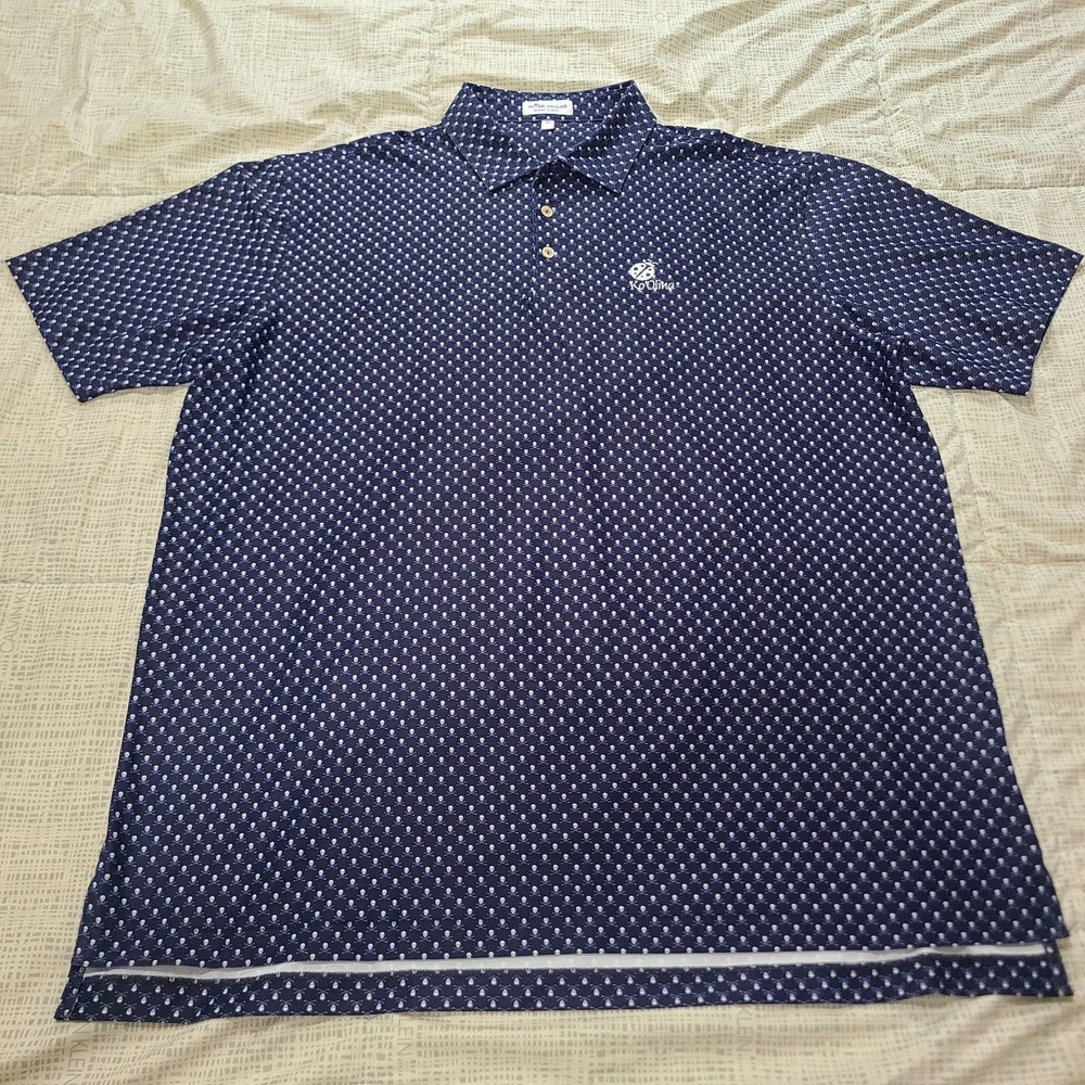 Peter Millar Summer Comfort Golf Polo Shirt Men XL Skull Print Pattern Ko Olina
