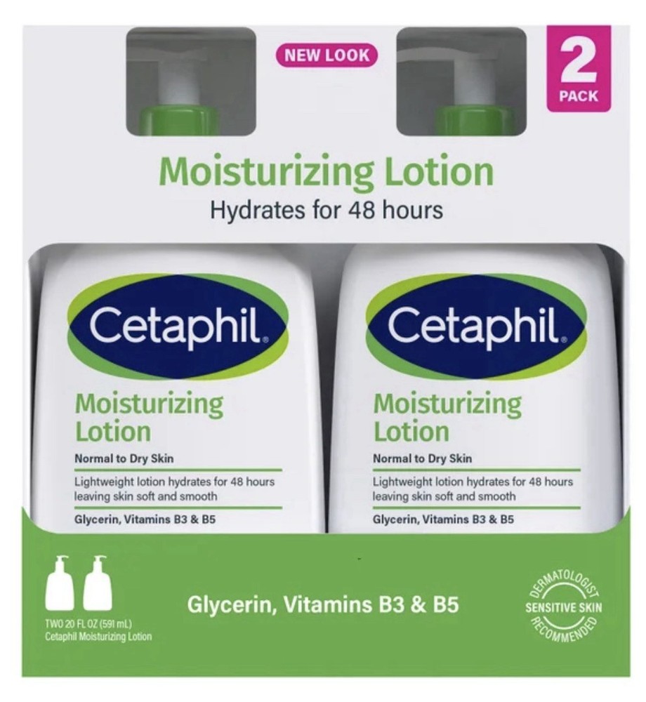 Cetaphil Moisturizing Lotion for Dry to Normal Sensitive Skin 2 x 20 Fl Oz