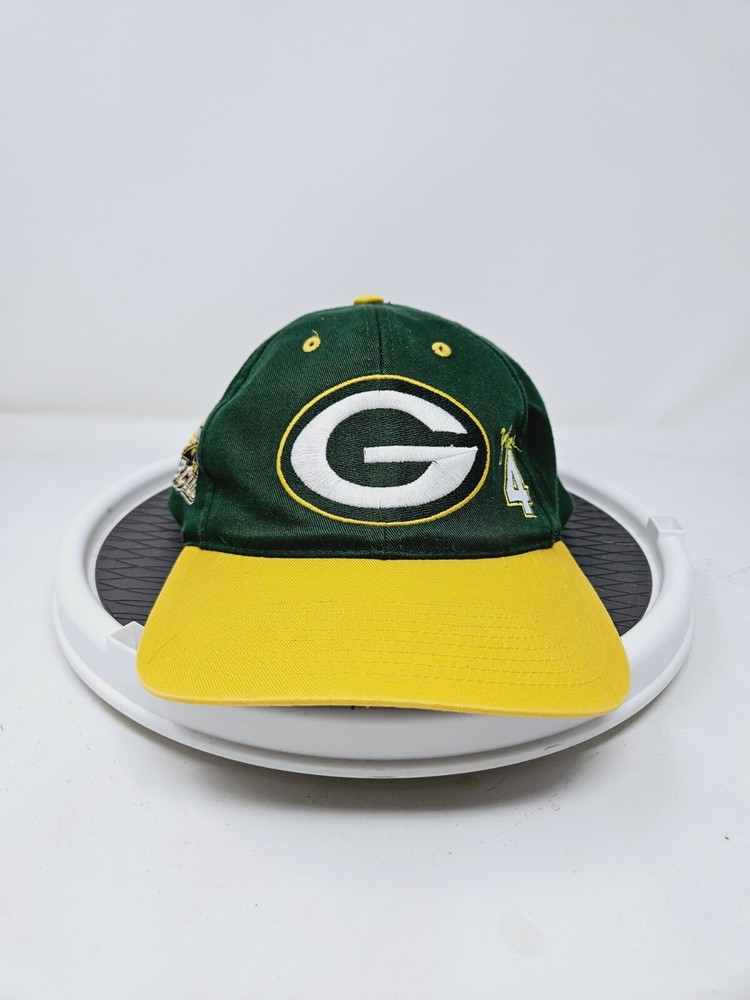 Vintage 90s Green Bay Packers Brett Favre QB Club NFL Game Day Snapback Hat Used