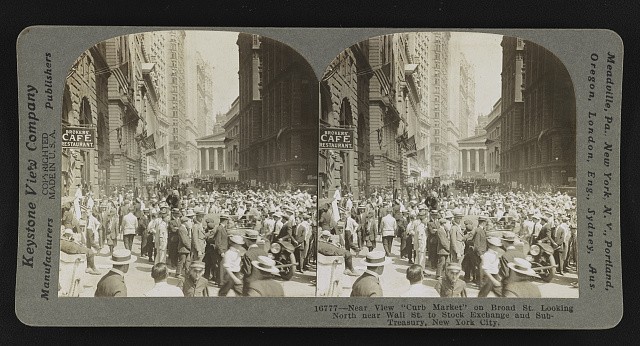 Photo:New York City NY 1917 Curb Market Broad St Wall St Stock Exchange