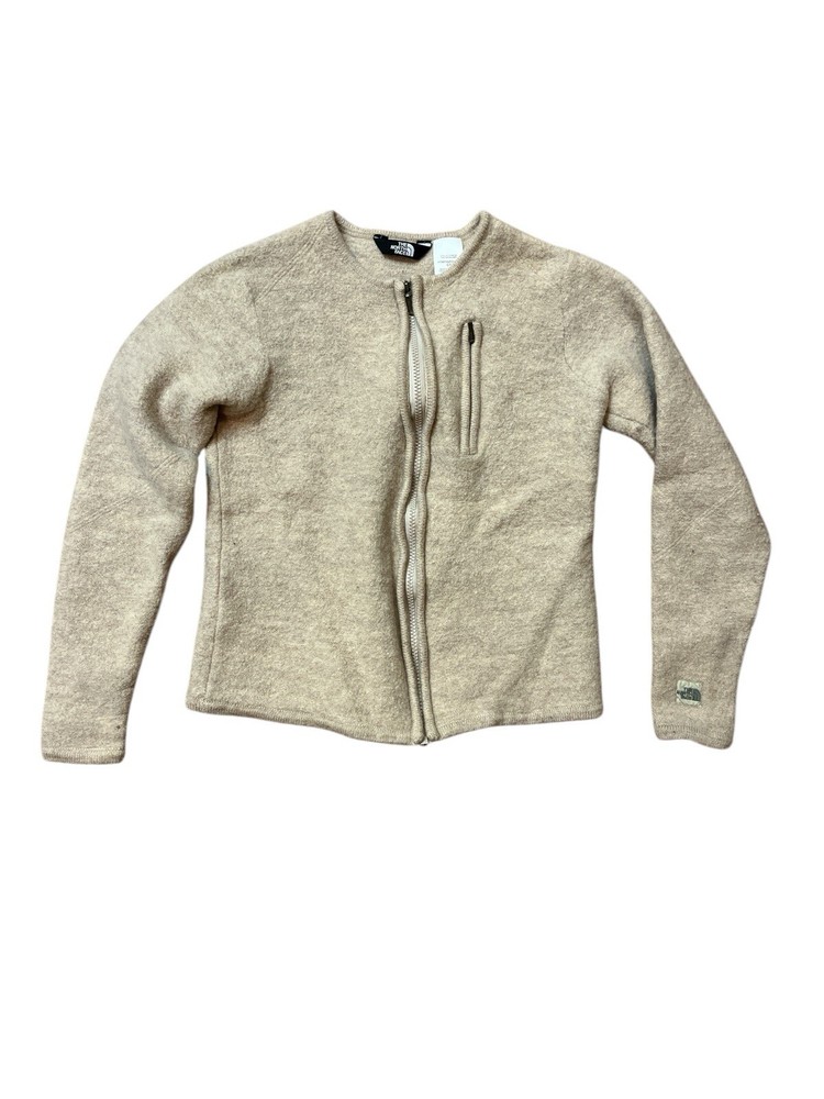 The North Face Women Size Small (S) 100% Wool Full Zip Cardigan Sweater Gray
