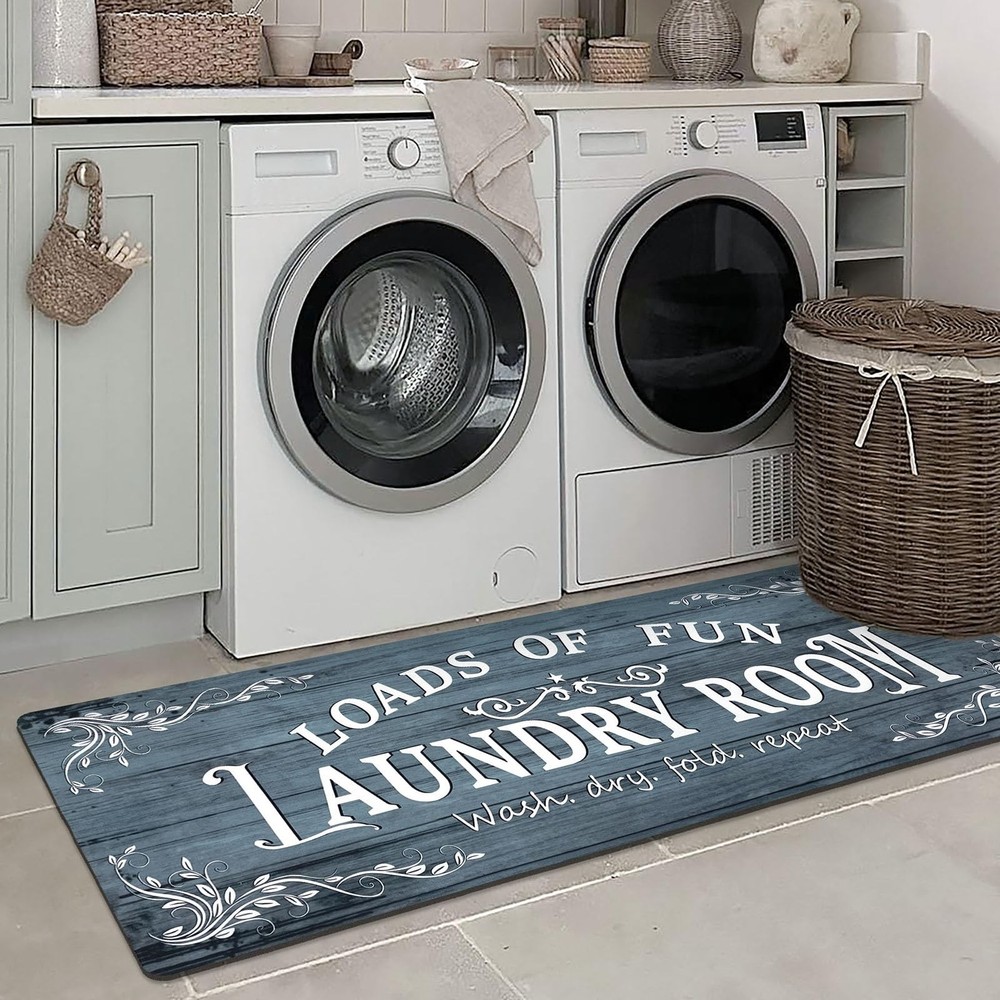 Non Slip Waterproof Laundry Room Rug Runner 24x60 Inch Durable Washable Mat