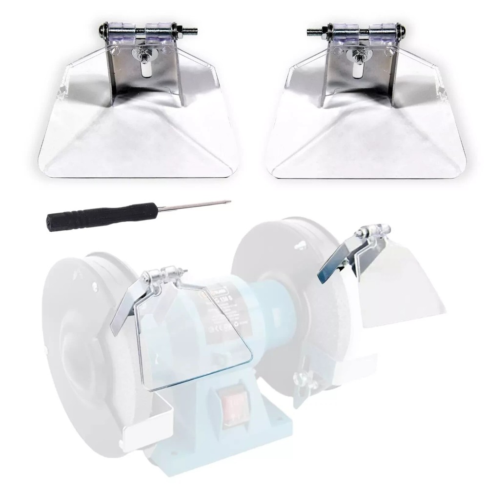 Bench Grinder Eye Shield Replacement Kit 2-Pack Fits Most Bench Grinders