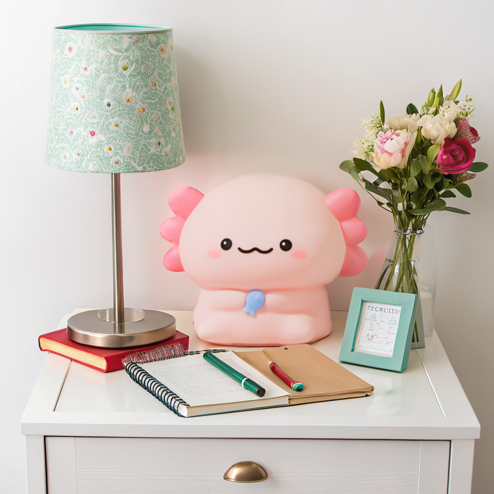 ~❤️Kids SLEEPING NIGHT LIGHT Axolotl Rechargeable USB Soft/Cute to touch LED ❤️