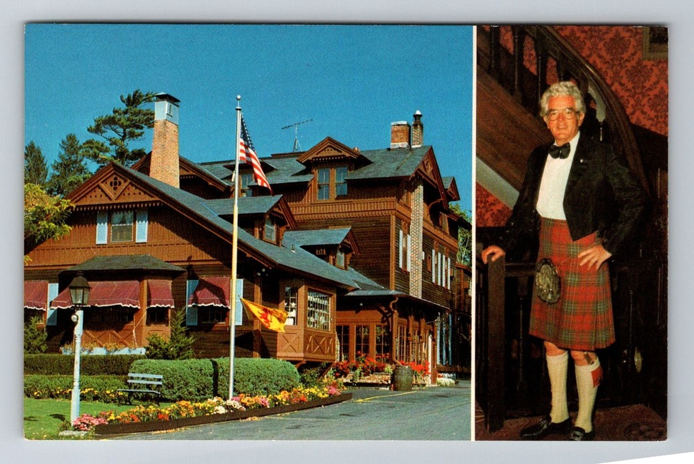 Cazenovia, NY-New York, Brae Loch Inn Scottish House and Owner Vintage Postcard