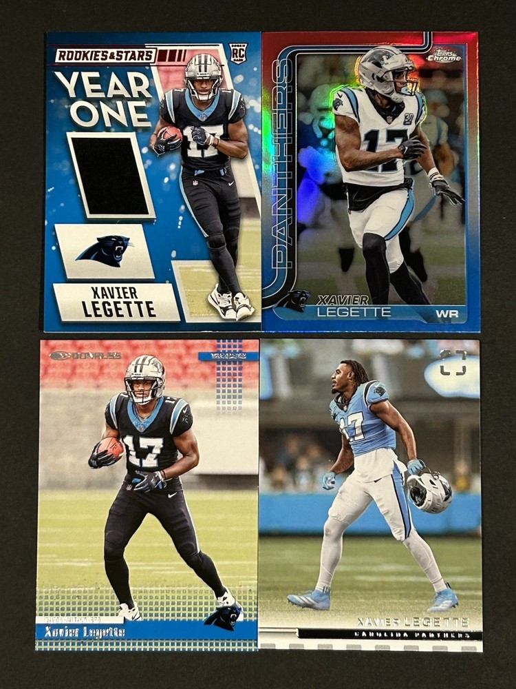 2025 Topps Chrome-Panini Xavier Legette Carolina Panthers 4 Card Lot