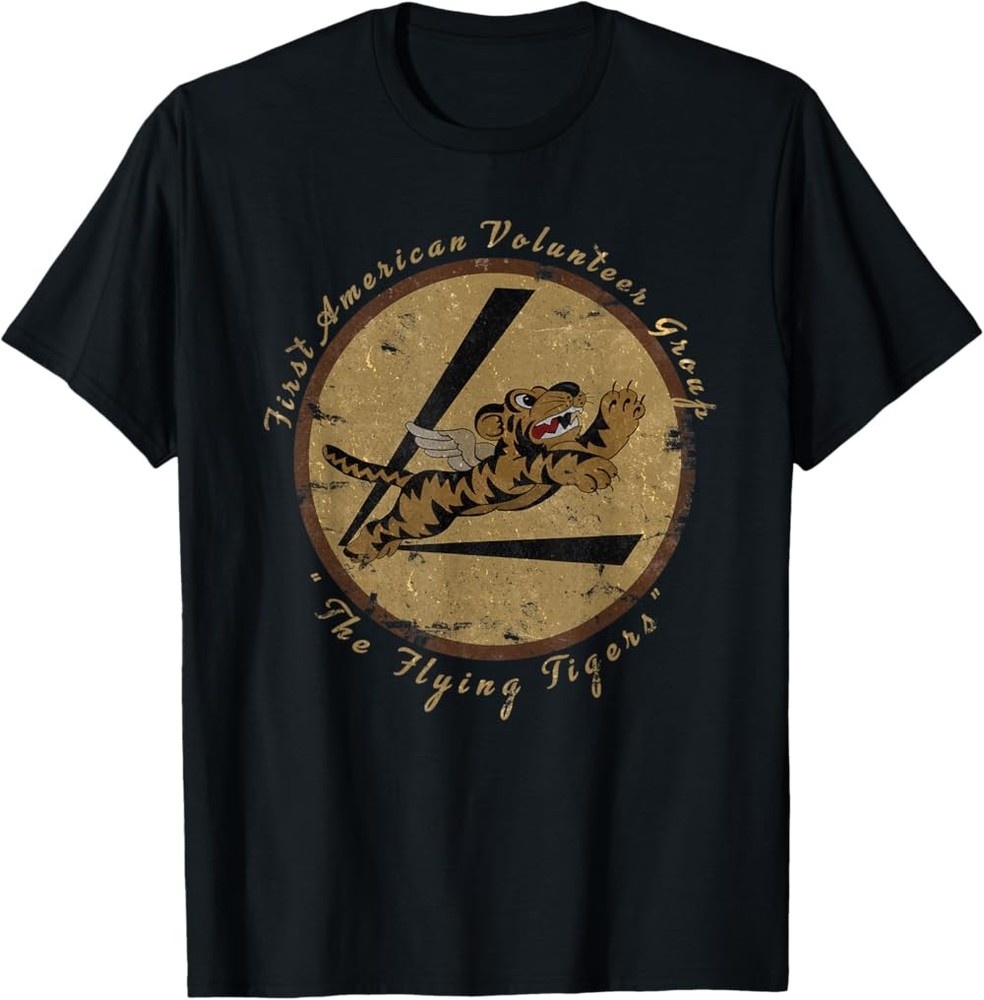 NEW LIMITED Flying Tigers Squadron WWII Vintage Insignia T-Shirt
