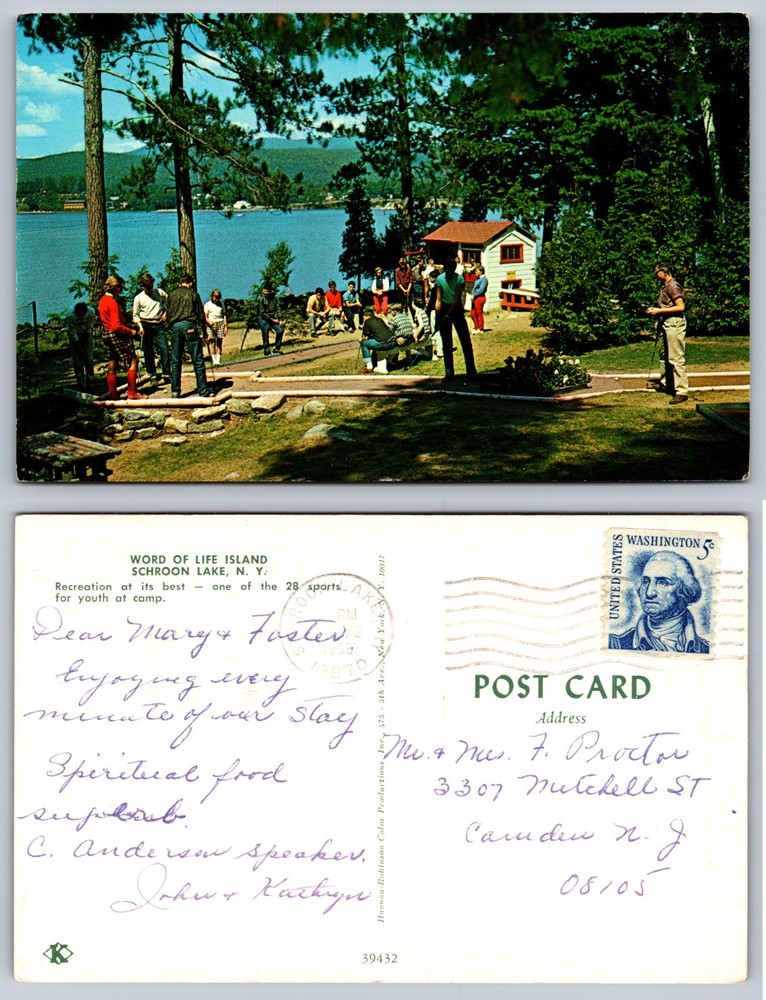 Word Of Life Island Schroon Lake NY Postcard
