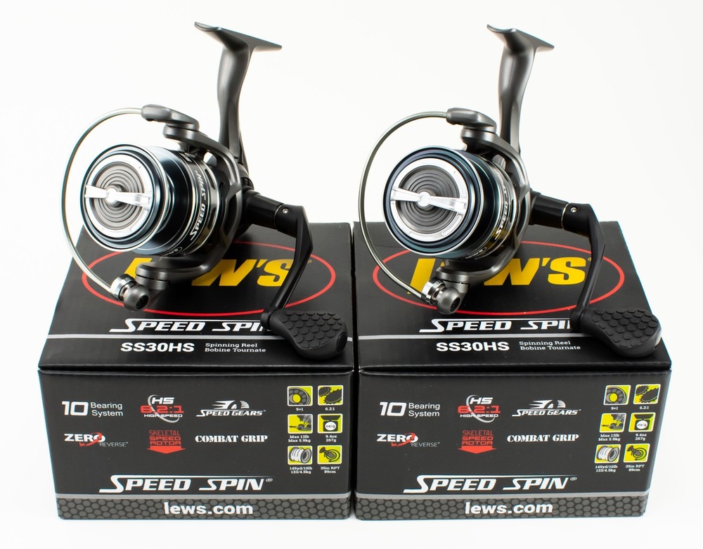 (LOT OF 2) LEW'S SPEED SPIN SS30HS 6.2:1 GEAR RATIO SPINNING REEL