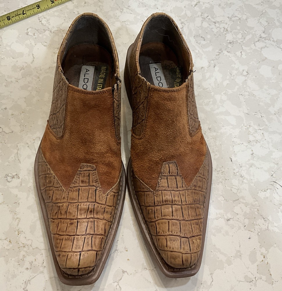 Aldo Italian Leather Men’s Slip On Dress Shoes Size 42 (10 US)