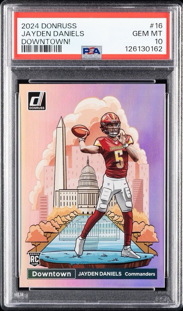 2024 PANINI DONRUSS DOWNTOWN! #16 JAYDEN DANIELS ROOKIE RC PSA 10